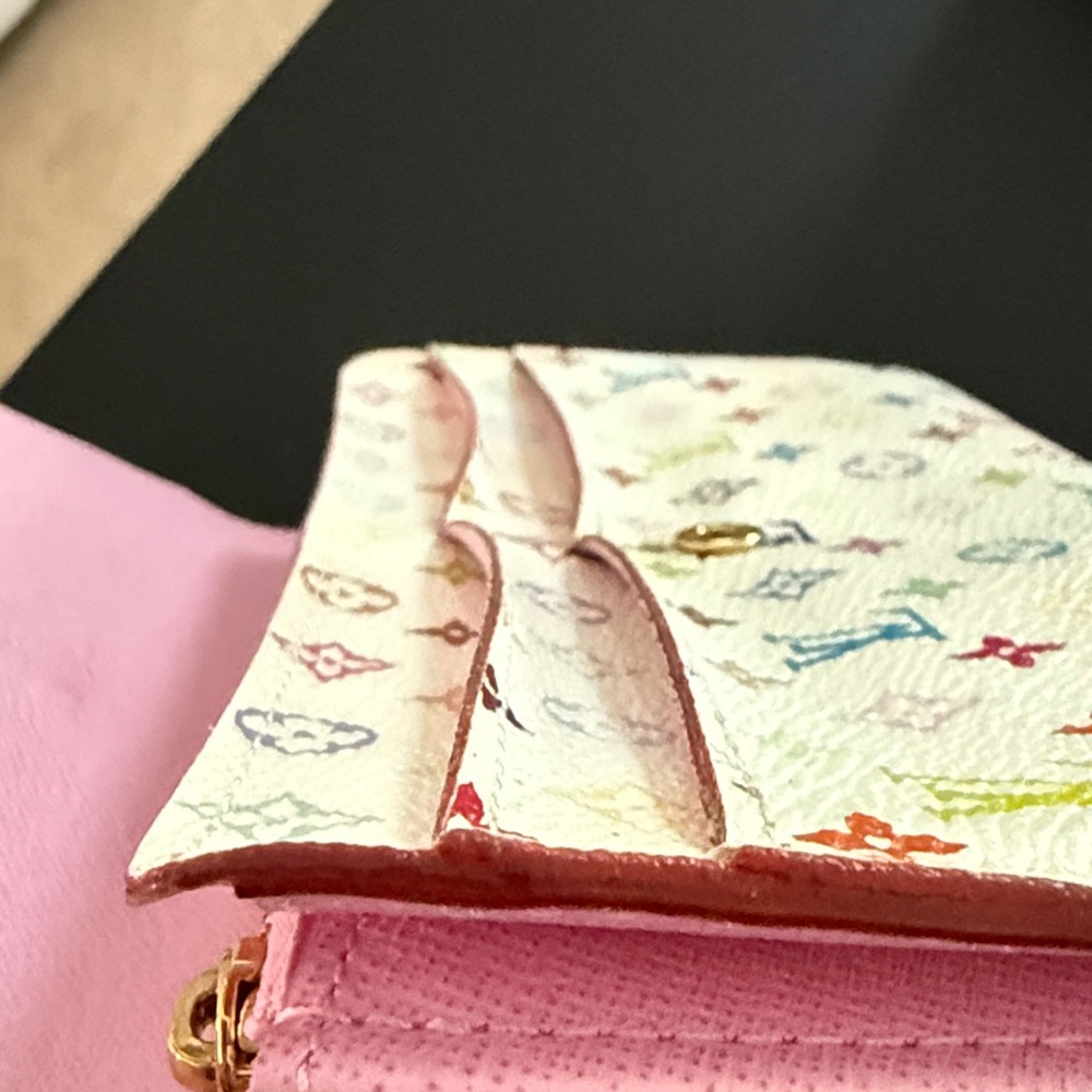 Louis Vuitton White Multicolor Monogram Sarah Long Wallet with Gold Snap - Picture 10 of 10